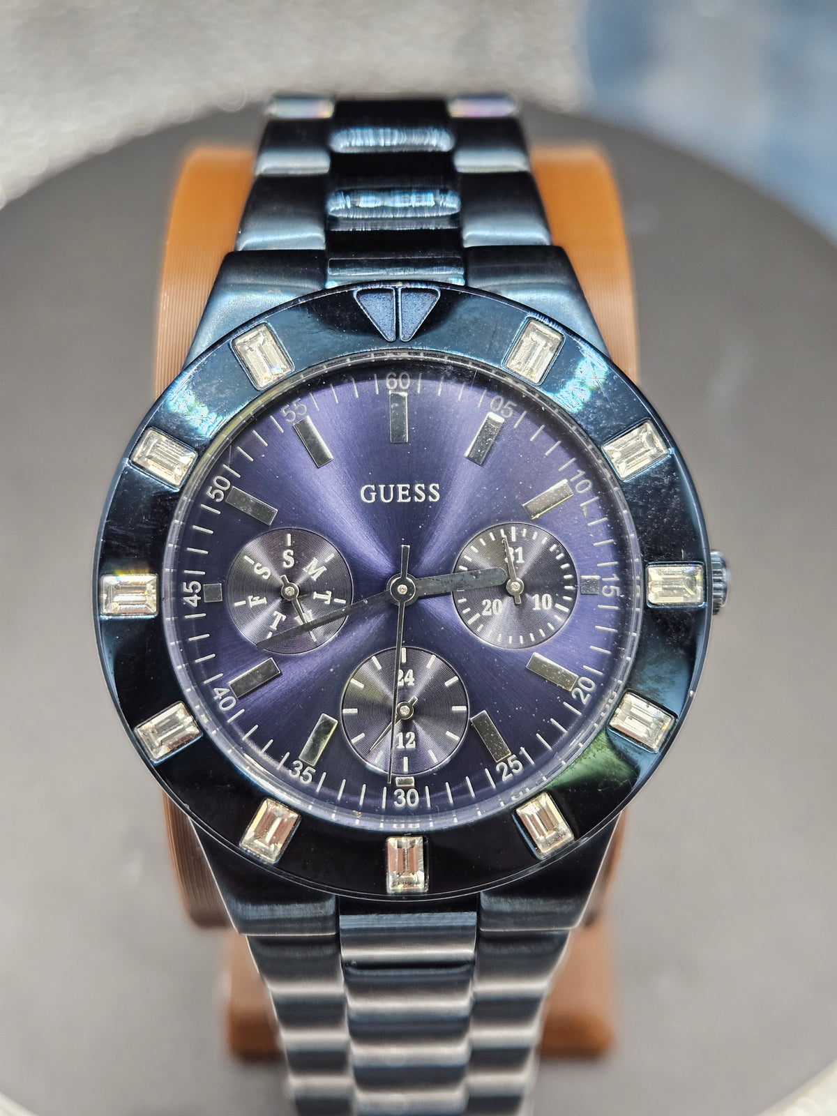 Vintage Women’s Guess Watch Iconic blue with stainless steel case and band