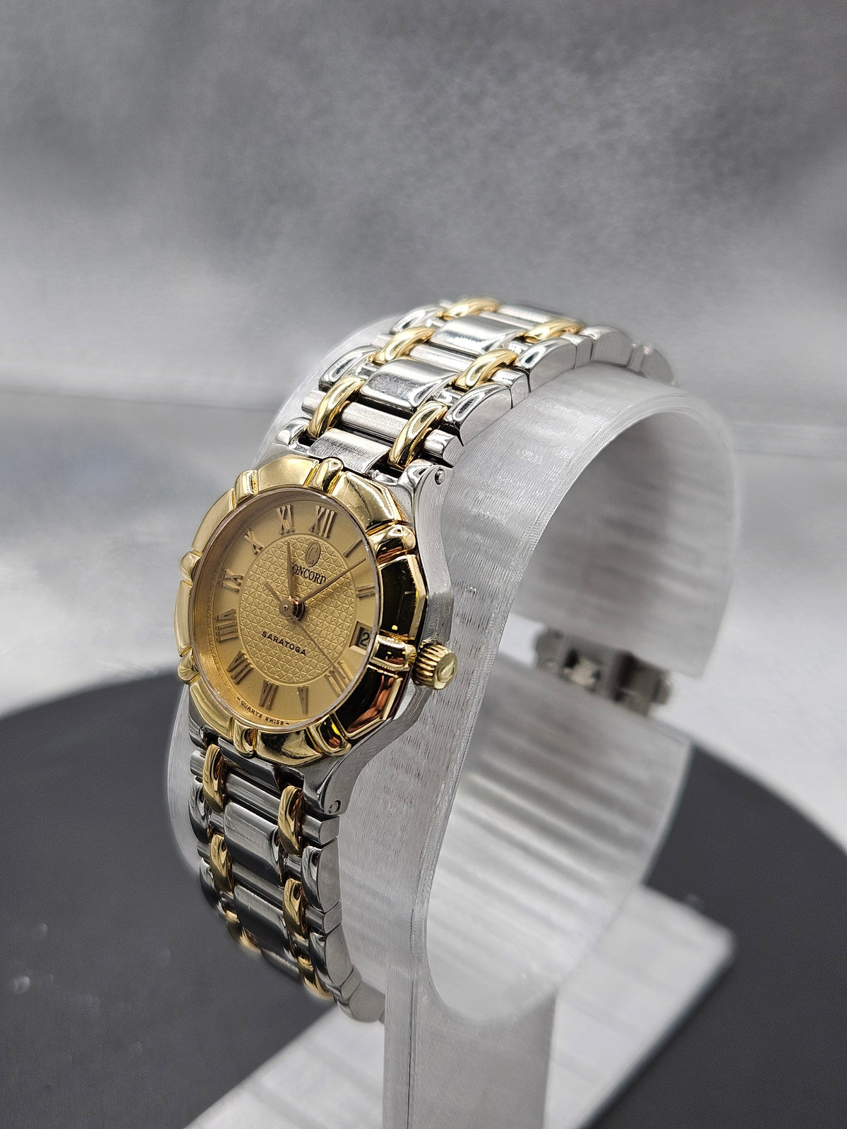 Vintage-inspired Concord Saratoga in two-tone 18K yellow gold and stainless steel