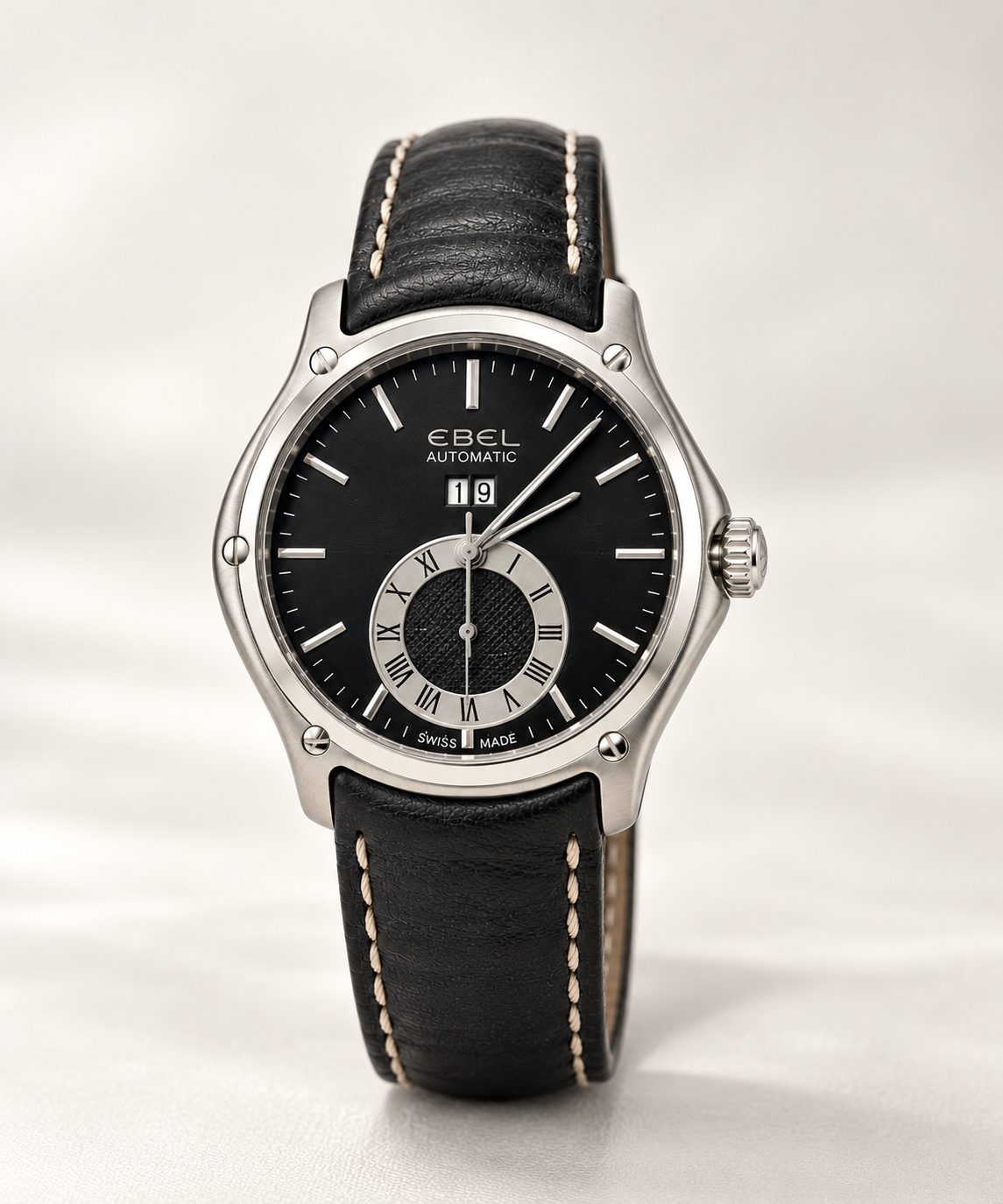 Men’s Ebel Classic Hexagon GMT Calfskin Black Strap