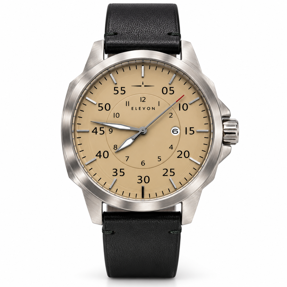 Vintage Elevon Hughes Khaki Dial Men’s Watch - Stainless Steel
