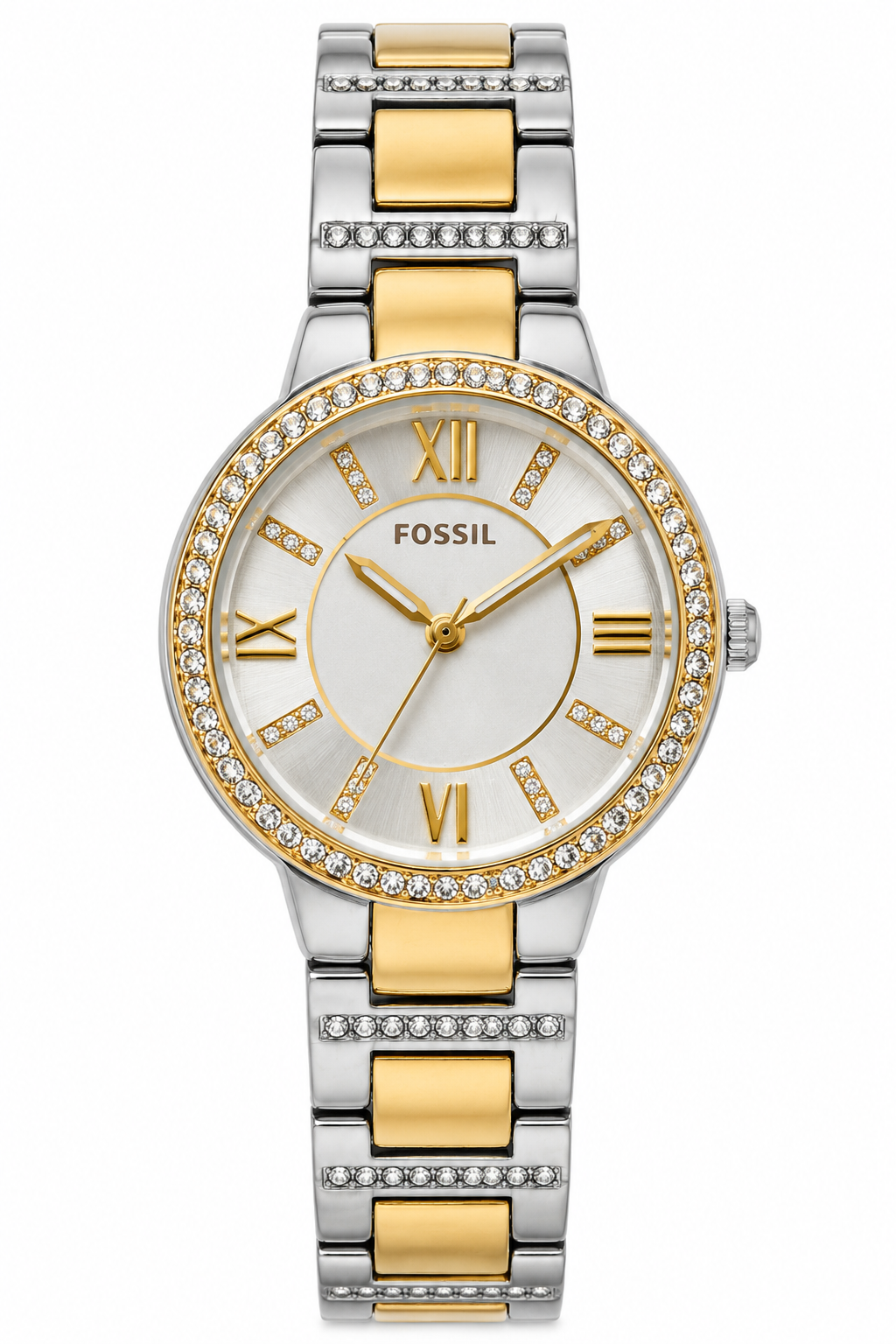 Fossil Ladies Two-Tone Stainless Steel Crystal Accent Watch