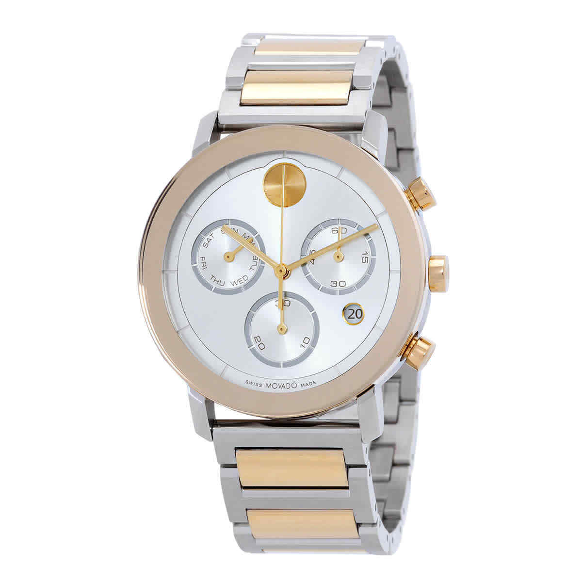 View six of Movado Bold Evolution Chronograph Quartz Silver Dial Two-Tone Men’s Watch