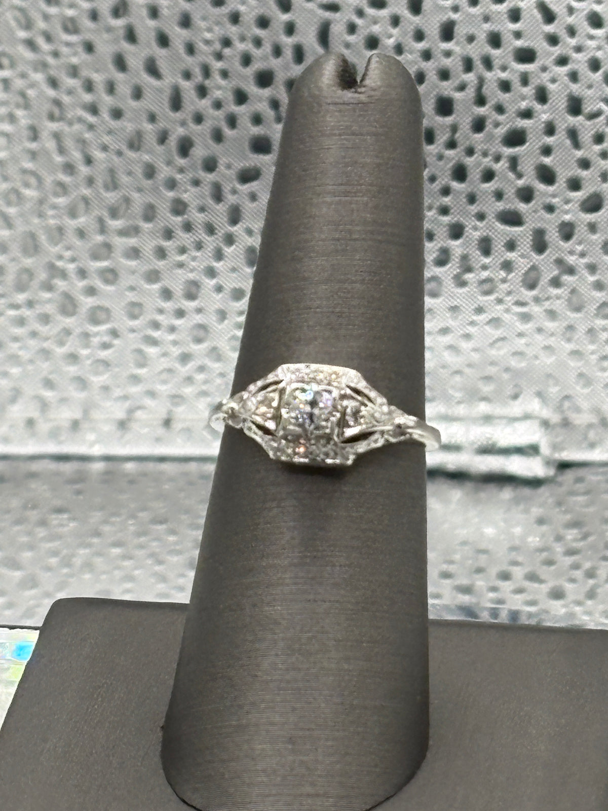 View two of Antique Ladies Platinum Diamond Filagre Ring
