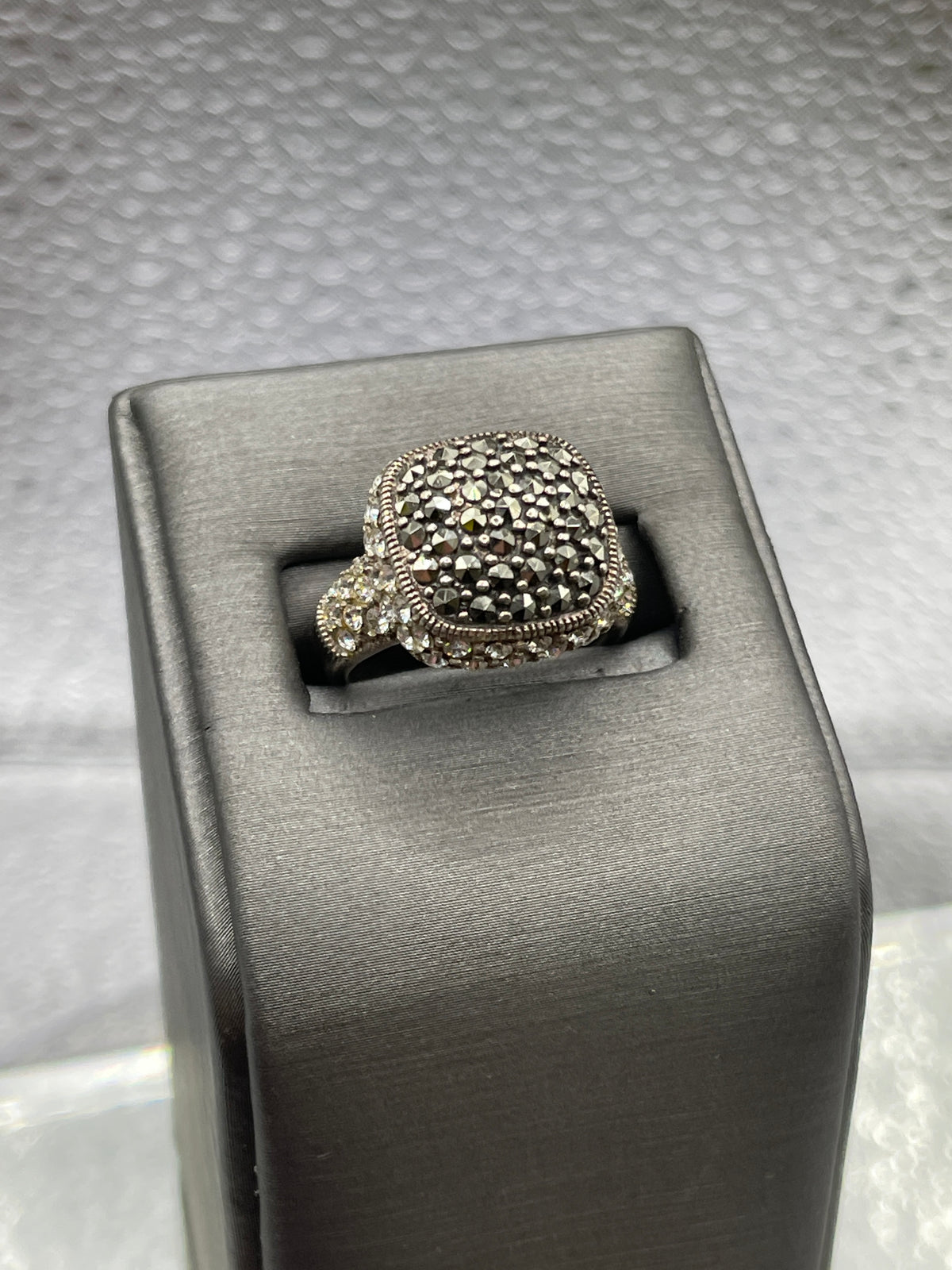 View two of Ladies Sterling Silver and Marcasite Ring