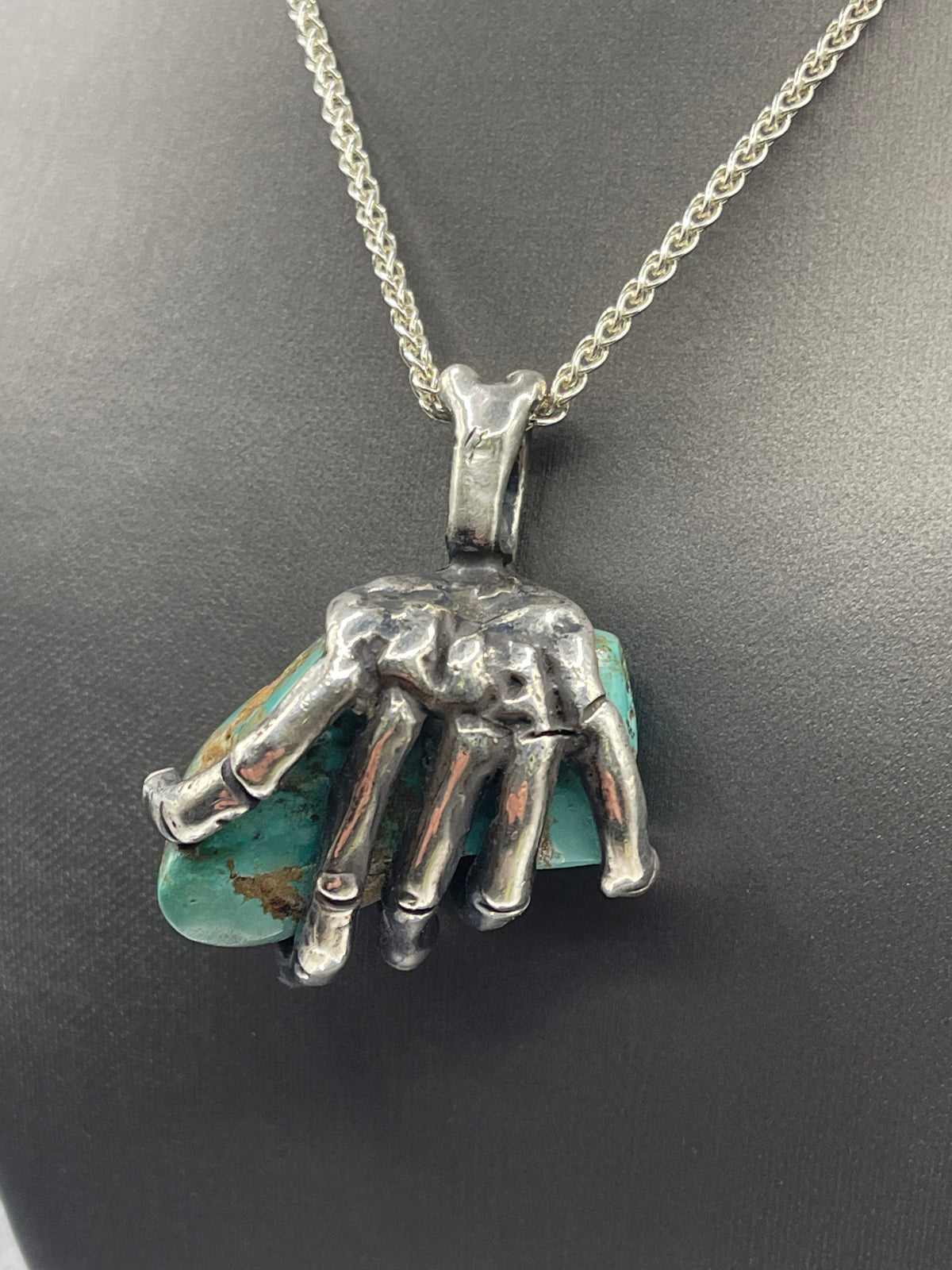 Sterling Silver and Blue Moon Turquoise Necklace