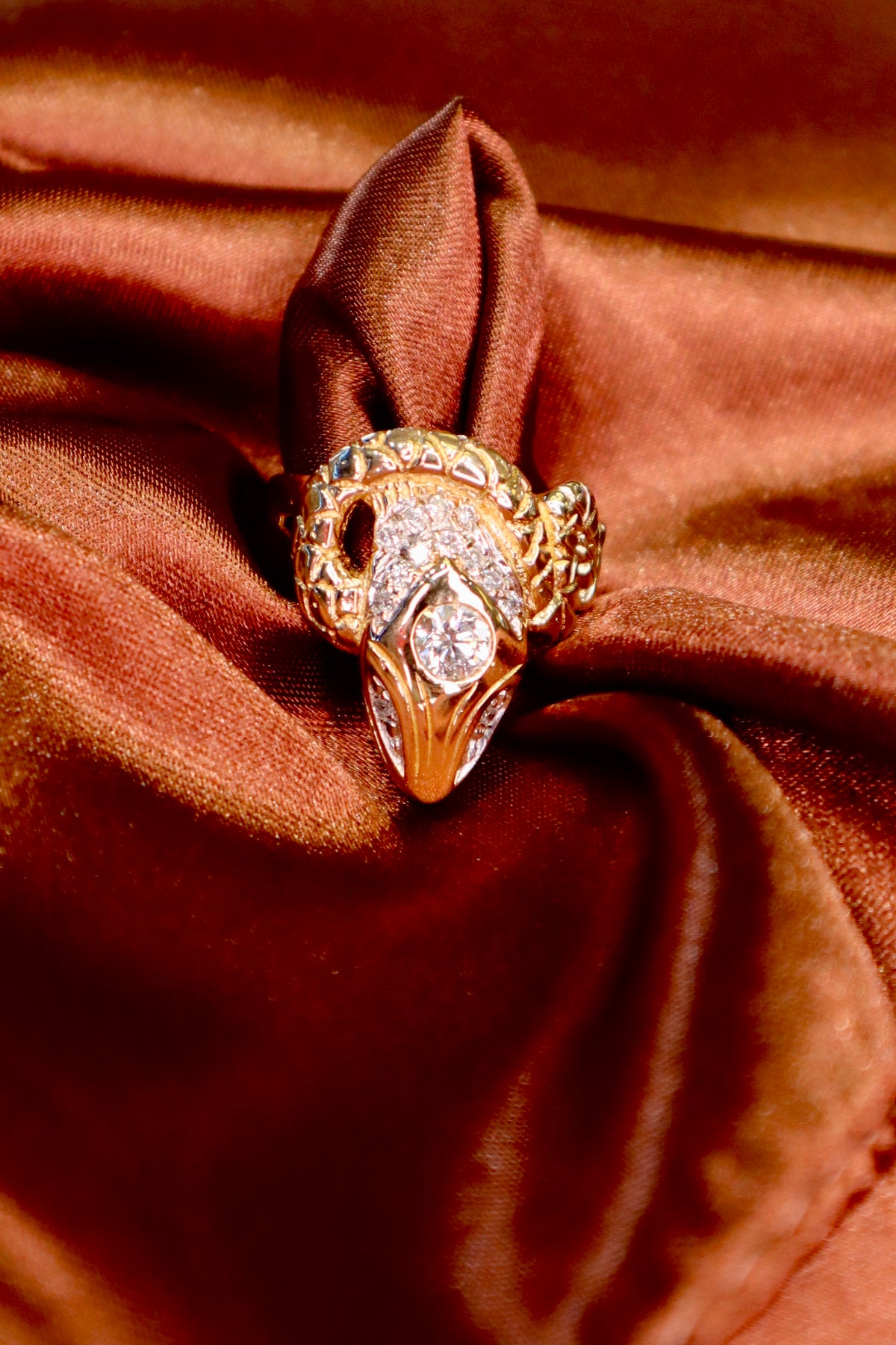 A Fabulous 22 Karat Yellow Gold Diamond Snake Ring - Philadelphia Gold & Silver Exchange