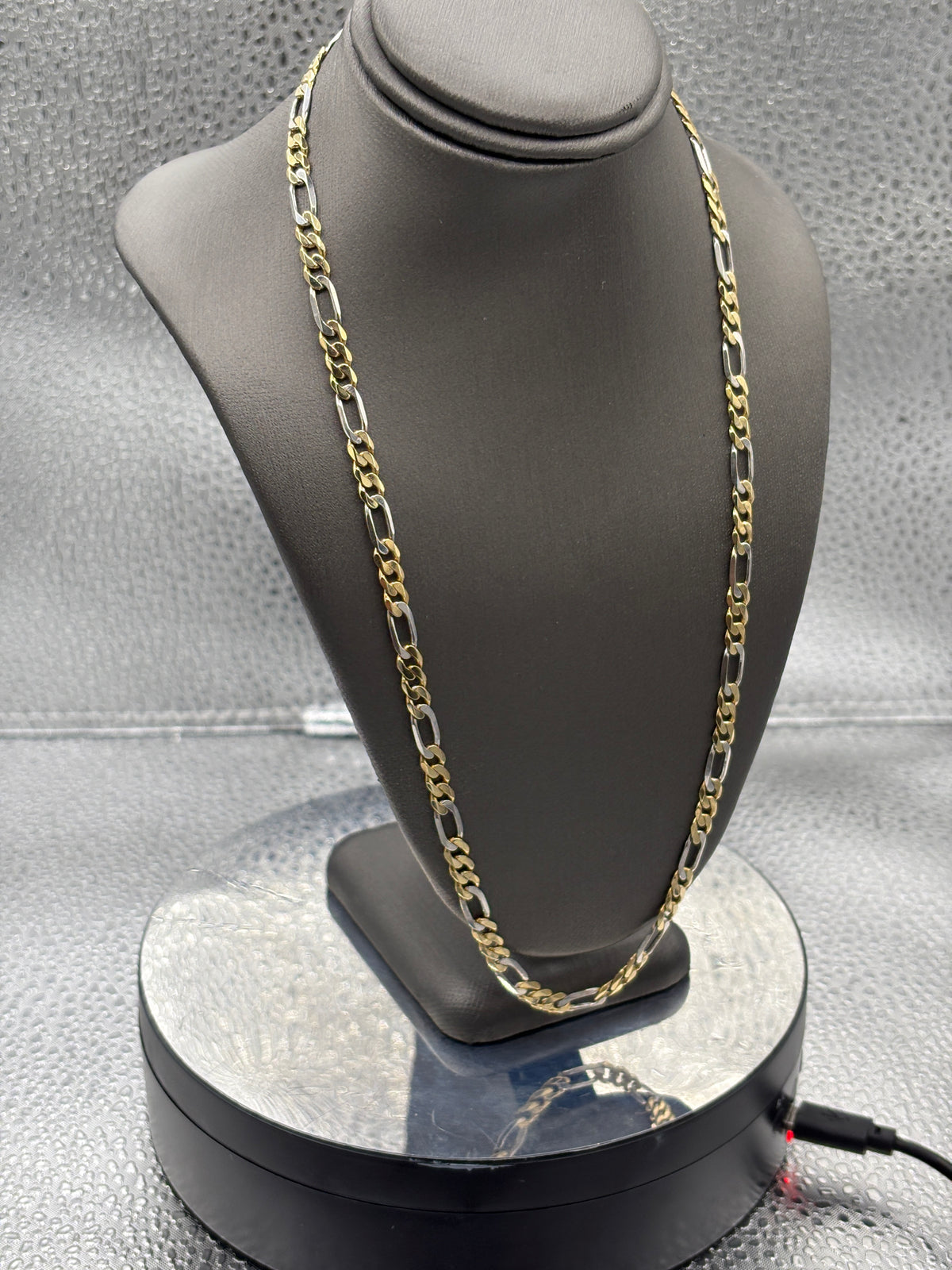 Ladies/ Gents 14 Karat White & Yellow Gold Figeroe Link Chain
