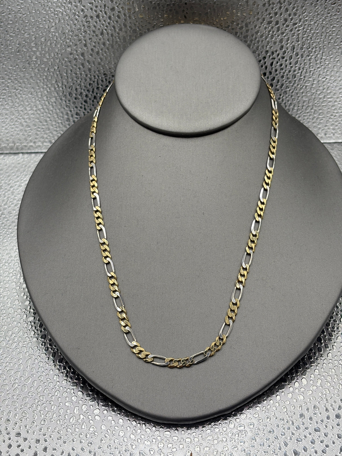 Ladies/ Gents 14 Karat White & Yellow Gold Figeroe Link Chain