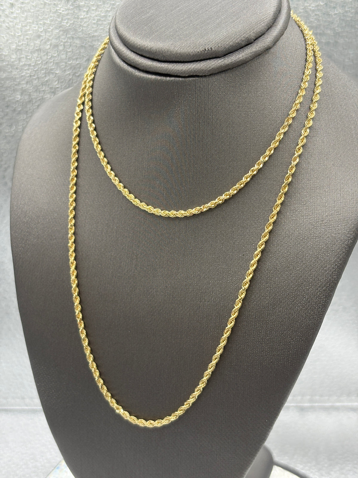 Ladies/Gents 14 Karat Solid Yellow Gold Di-Cut Rope Chain