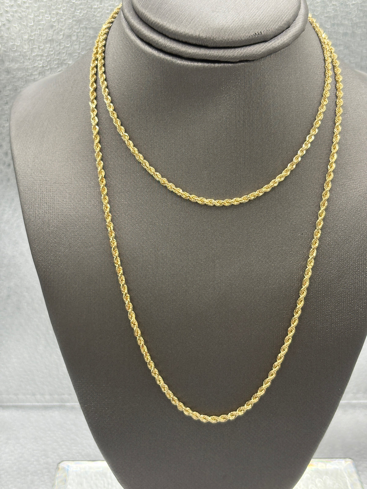 Ladies/Gents 14 Karat Solid Yellow Gold Di-Cut Rope Chain