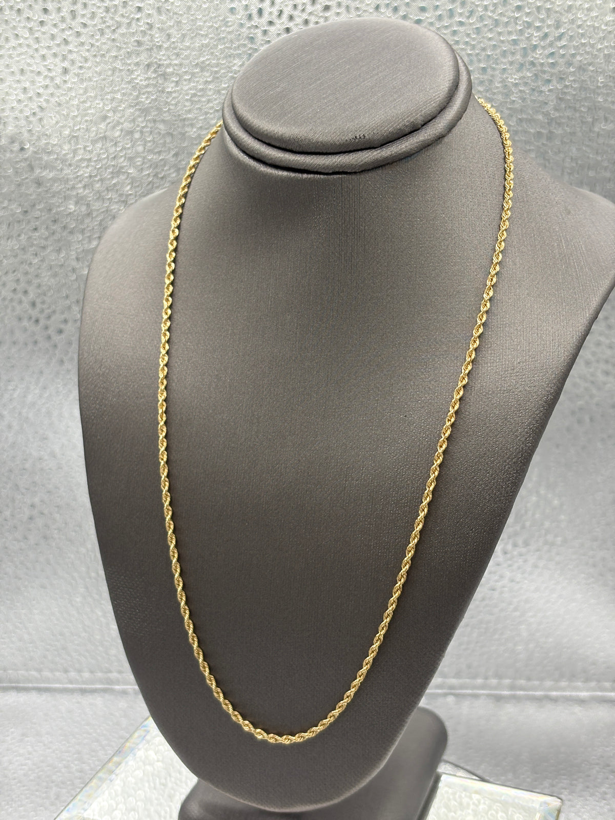 Ladies 14 Karat Yellow Gold Solid Di-Cut Rope Chain