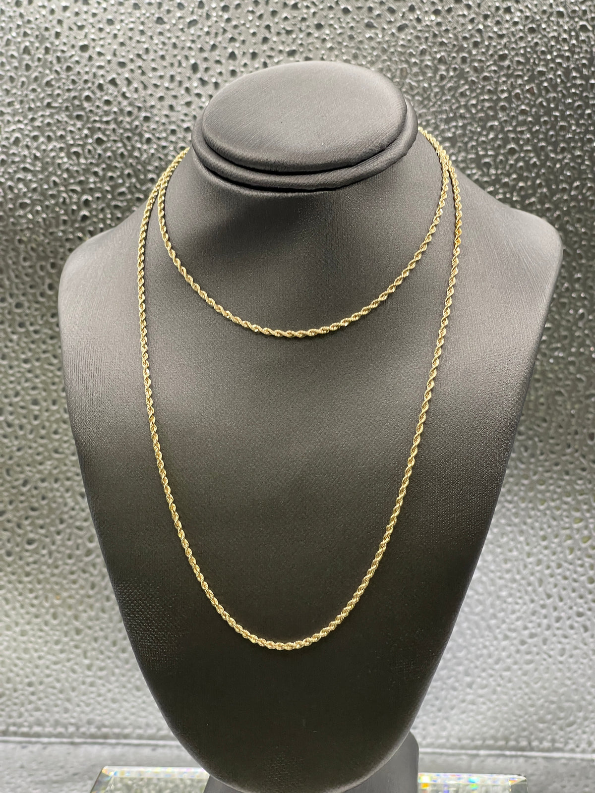 Ladies/Gents 14 Karat Yellow Gold Solid Diamond-Cut Rope Chain