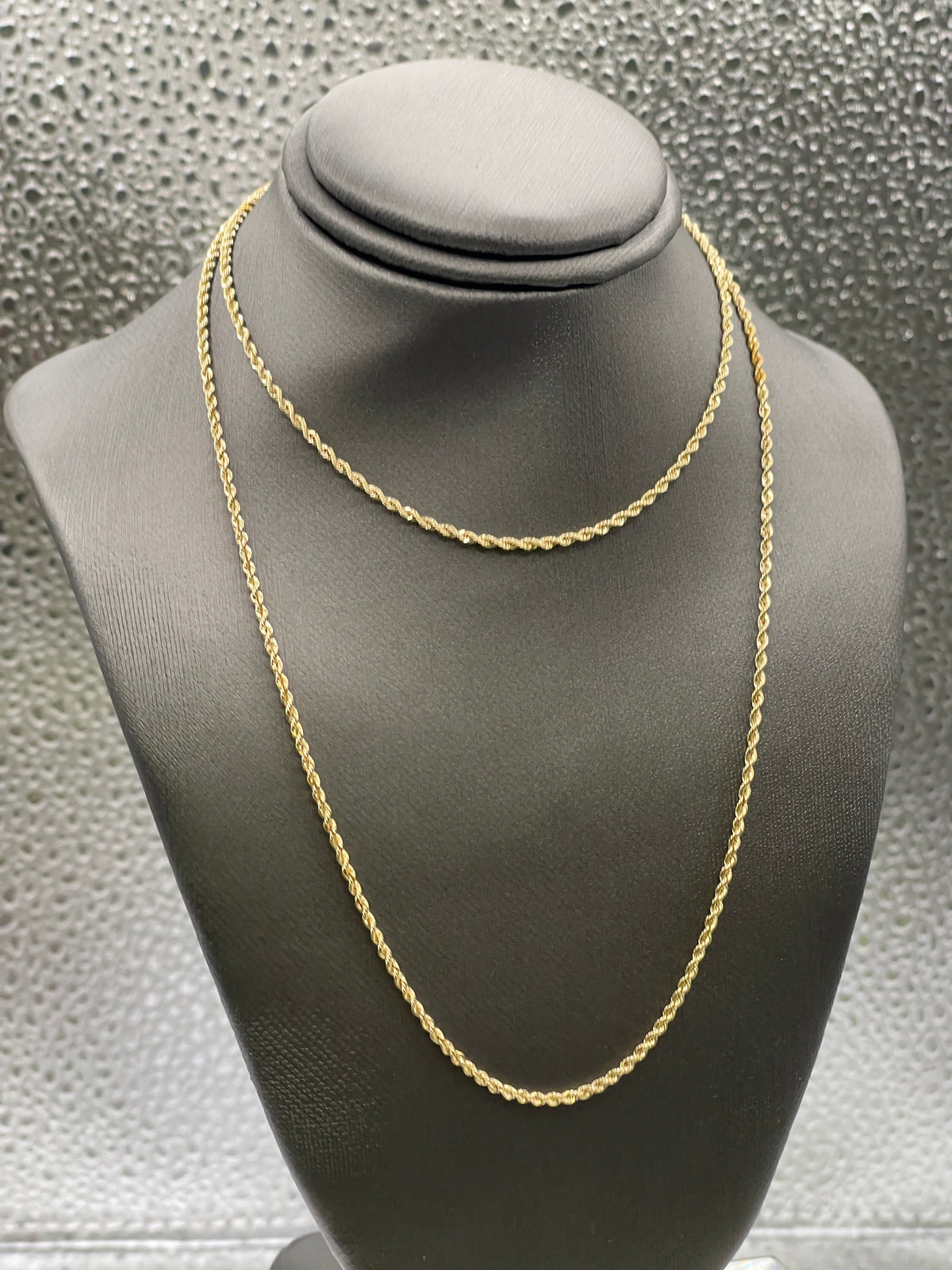 Ladies/Gents 14 Karat Yellow Gold Solid Diamond-Cut Rope Chain
