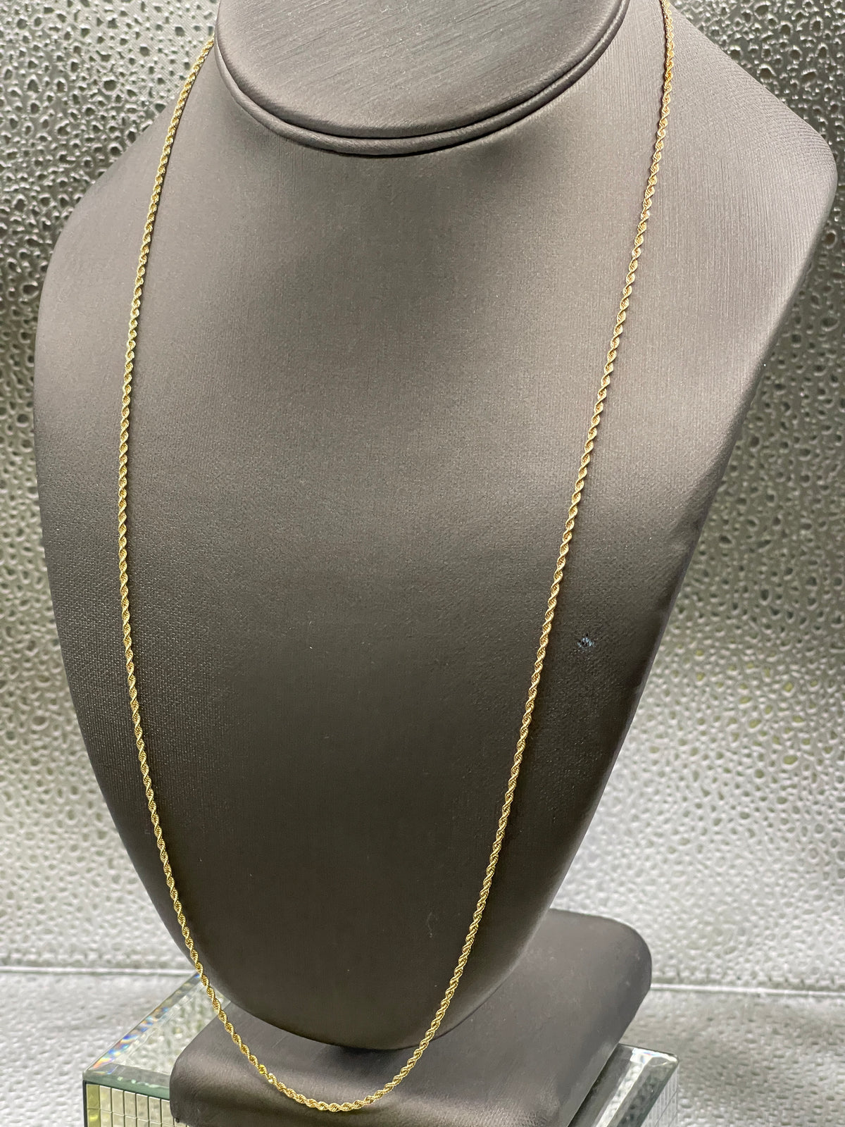 Ladies/Gents 14 Karat Yellow Gold Solid Diamond-Cut Rope Chain