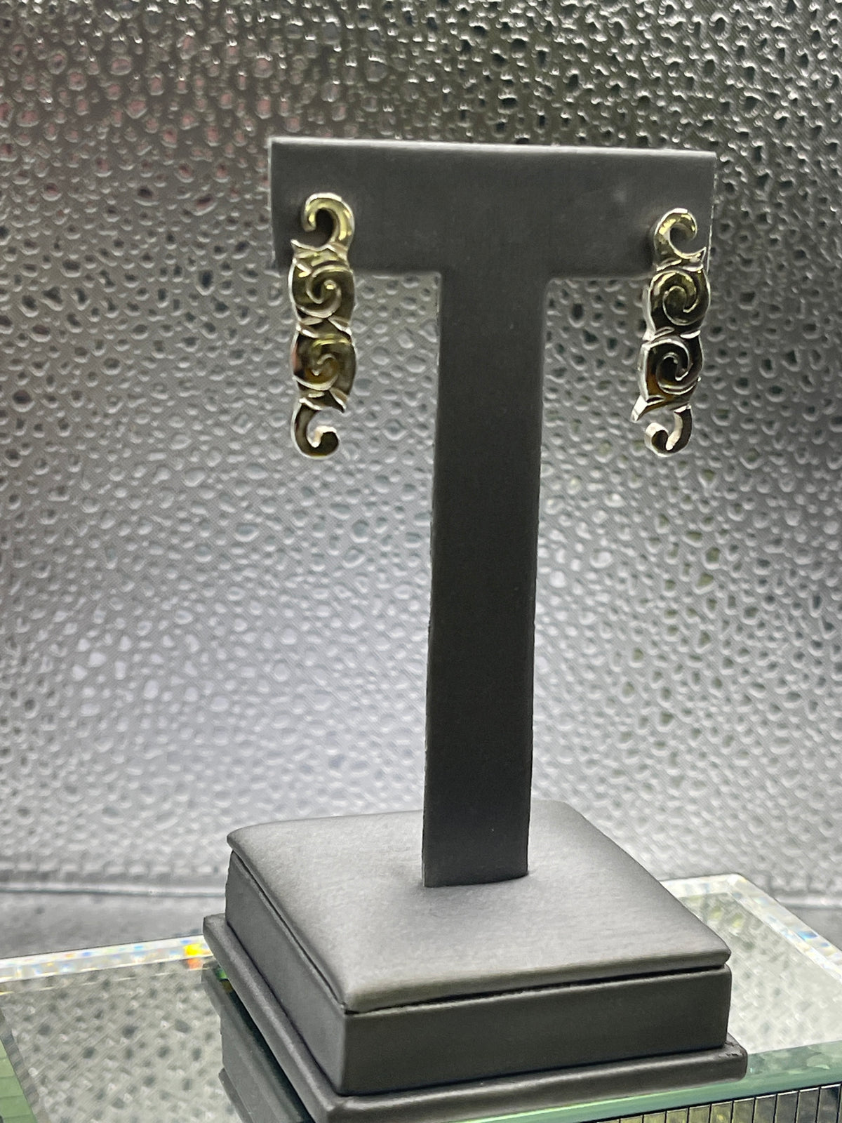View two of Ladies Sterling Silver/ 925 Swirl Link Earrings