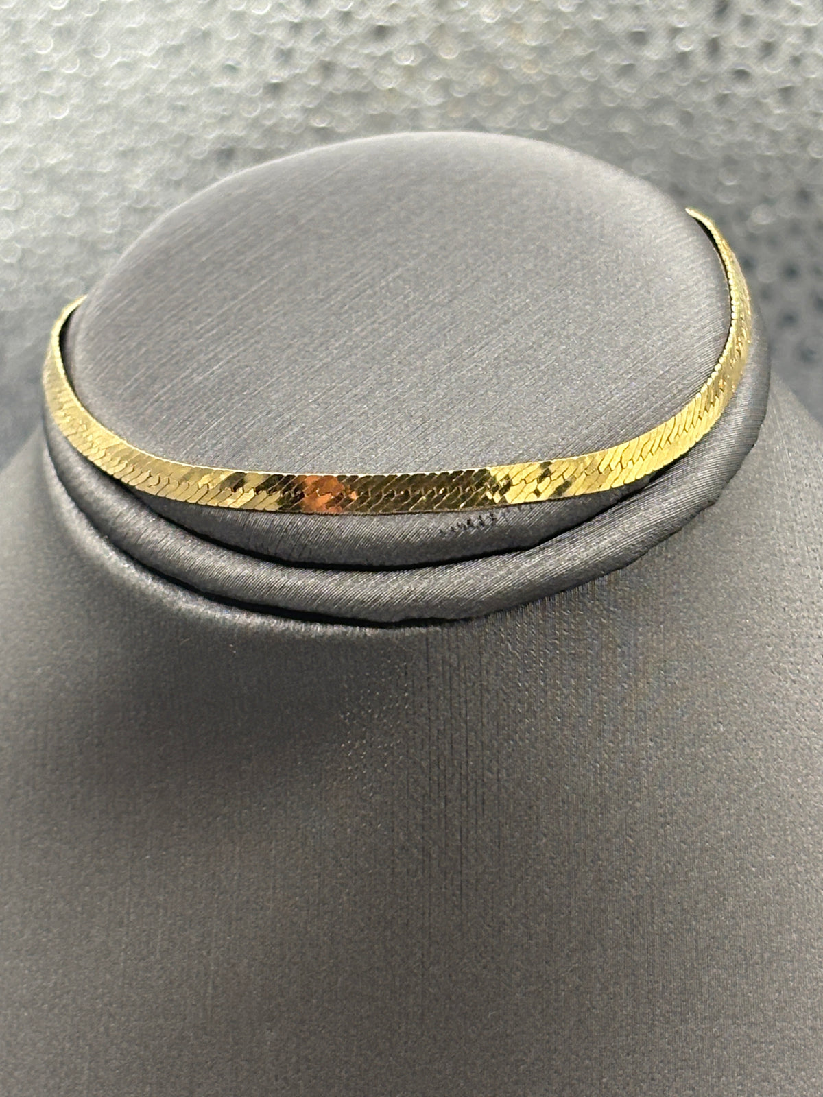 14 Karat Yellow Gold Ladies Herringbone Bracelet