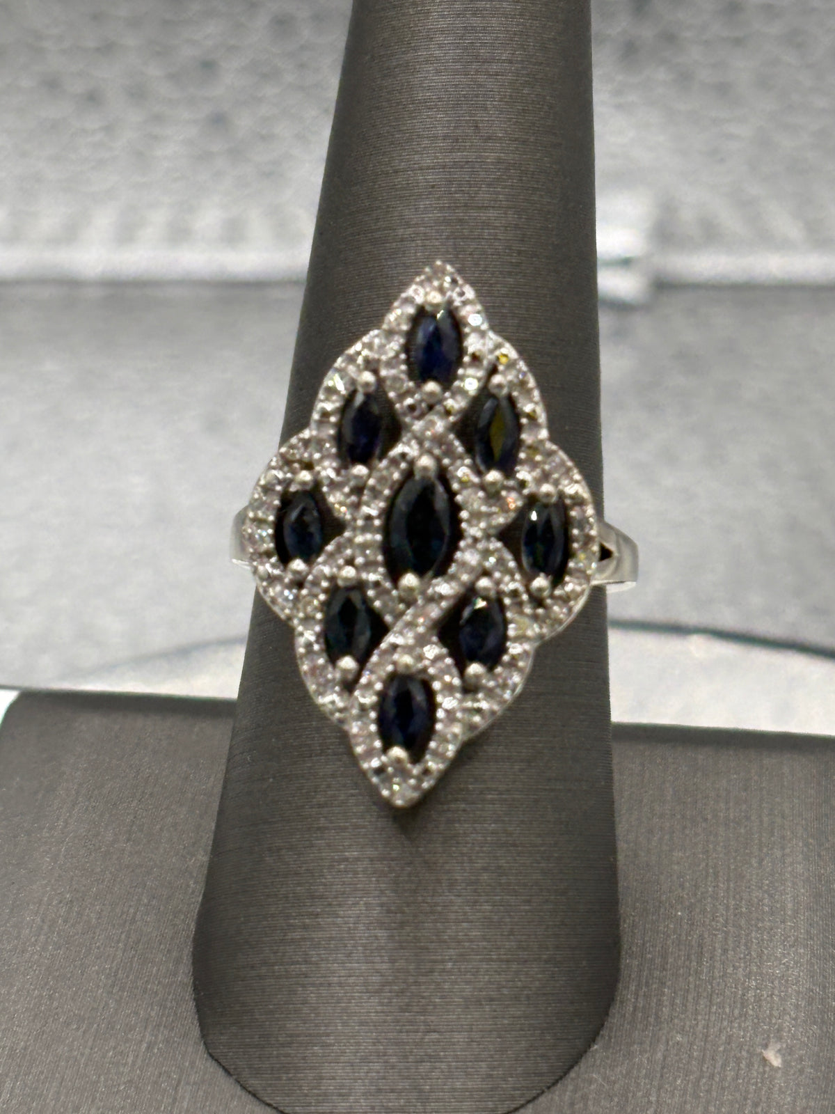 14 Karat White Gold Ladies 1.00ct Sapphire & Diamond
