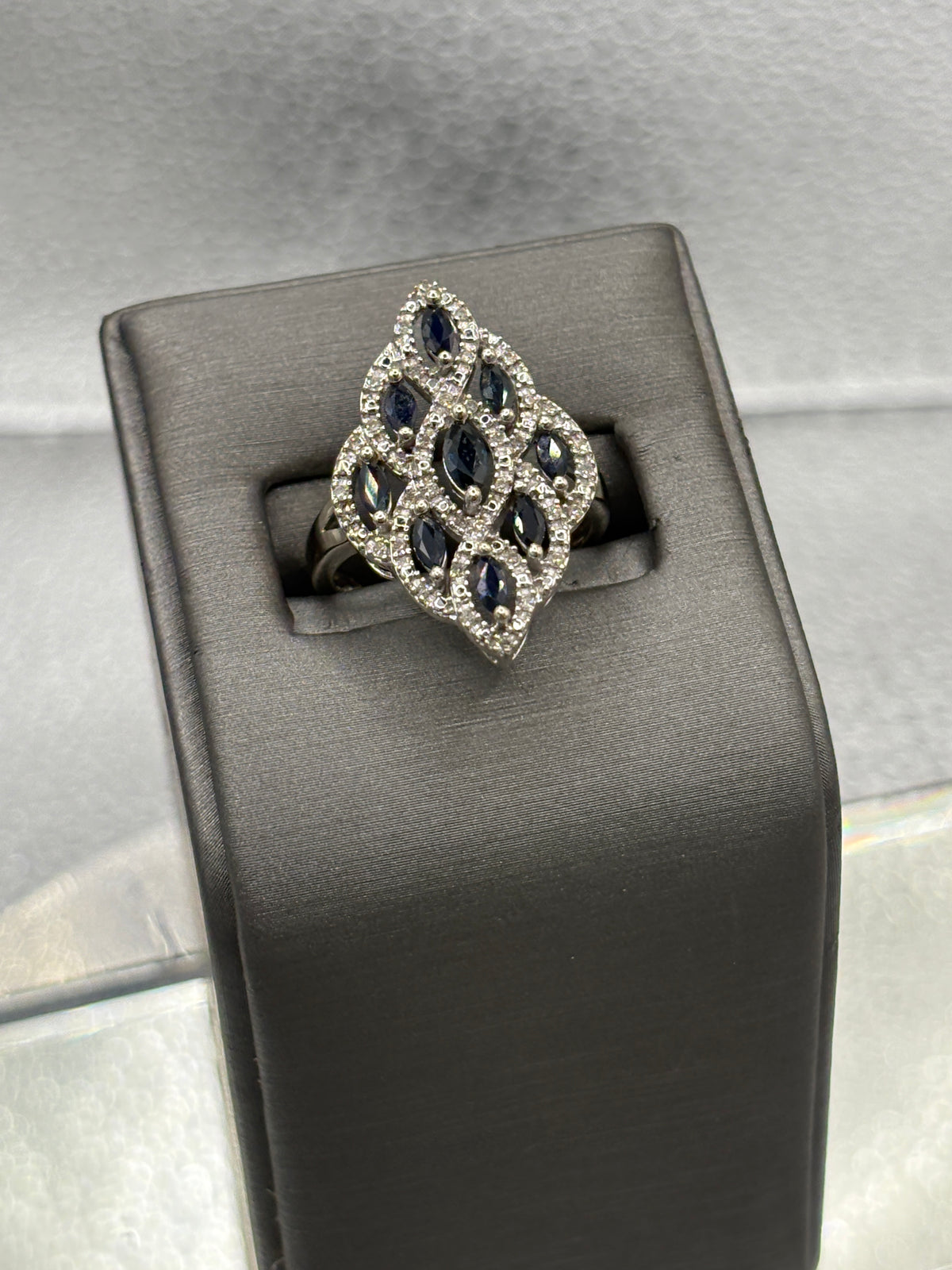 14 Karat White Gold Ladies 1.00ct Sapphire & Diamond