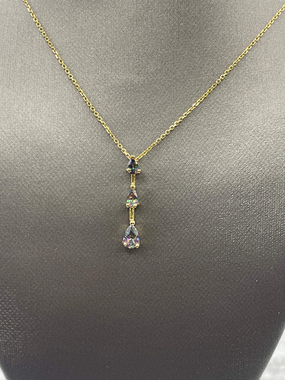 Ladies 10 Karat Yellow Gold Mystic Topaz Pendant