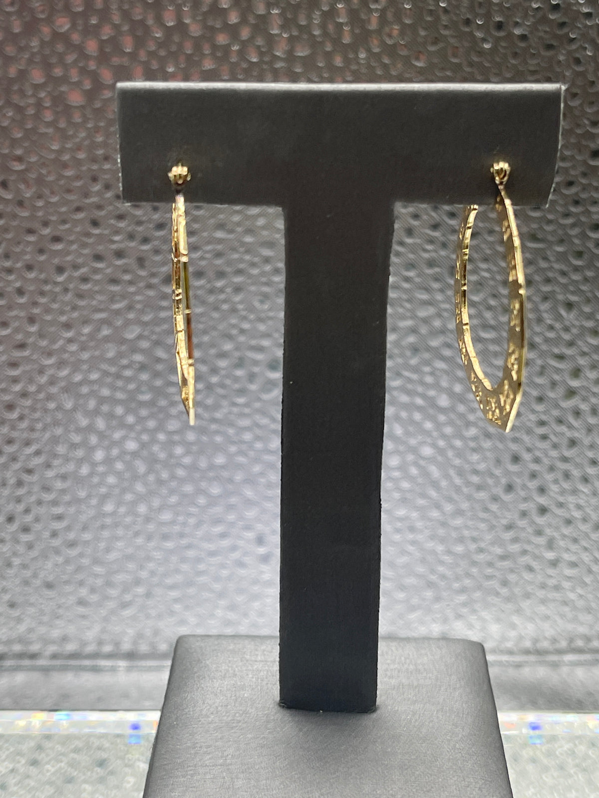 Ladies 14 Karat Solid Yellow Gold Filigree Hoop Earrings