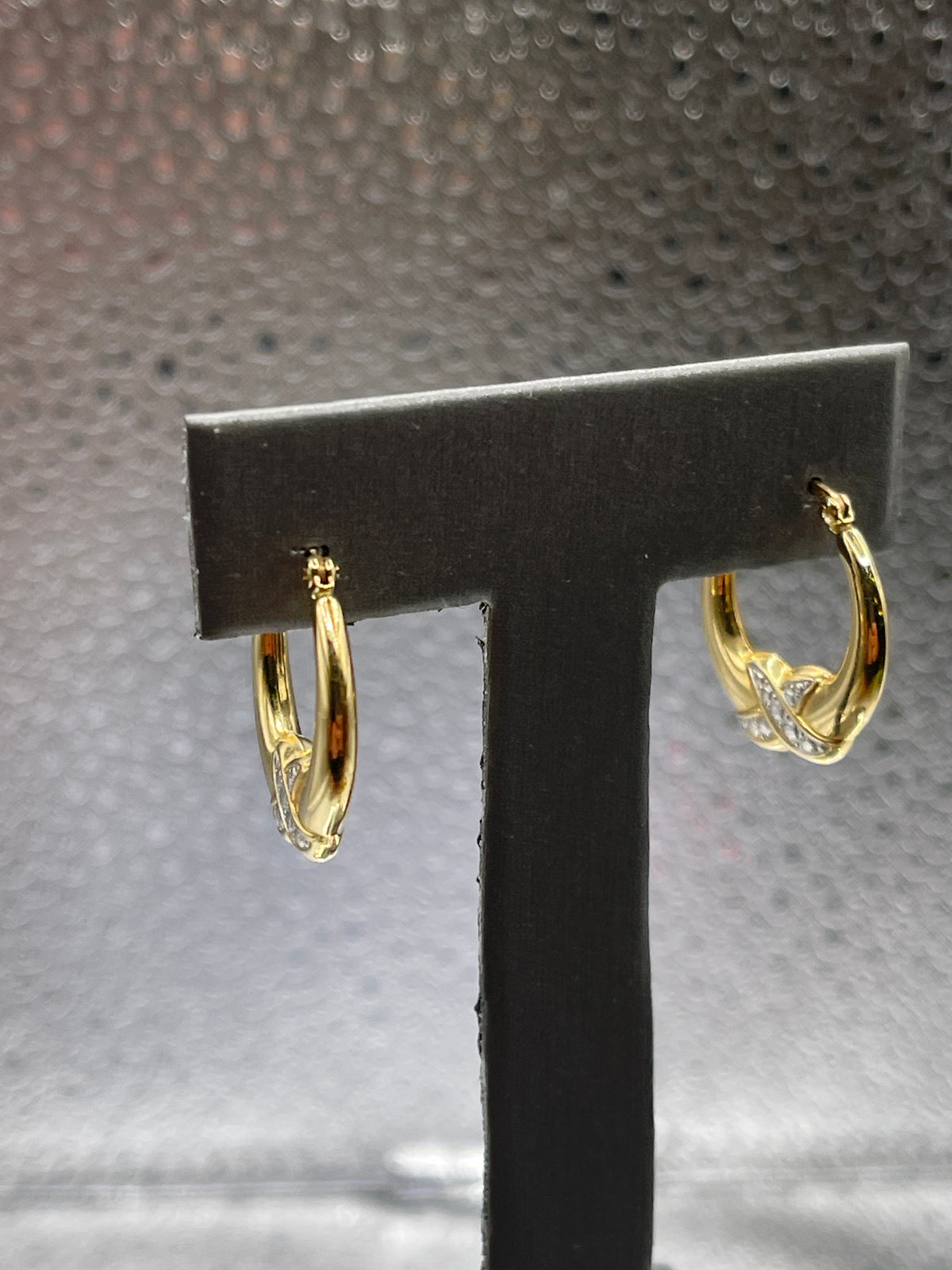 Ladies 14 Karat Solid Gold Two-Tone Hoop Earrings