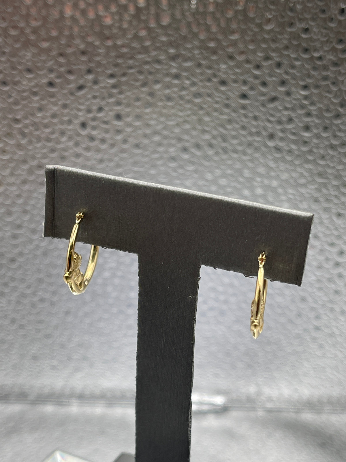 Ladies 14 Karat Solid Yellow Gold Angel Hoop Earrings