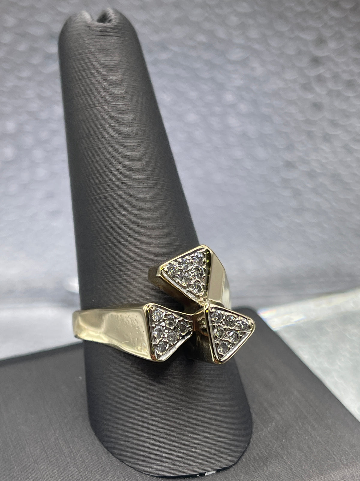 Ladies 14 Karat Solid Yellow Gold Diamond Cocktail Ring