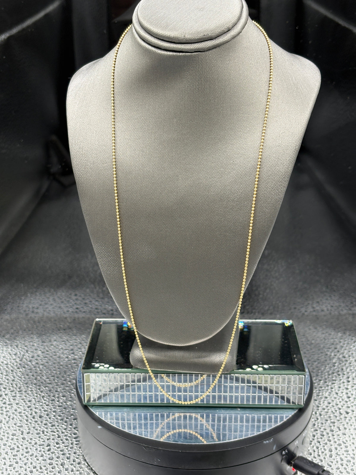 14 Karat Yellow Gold Ladies Solid Ball Chain