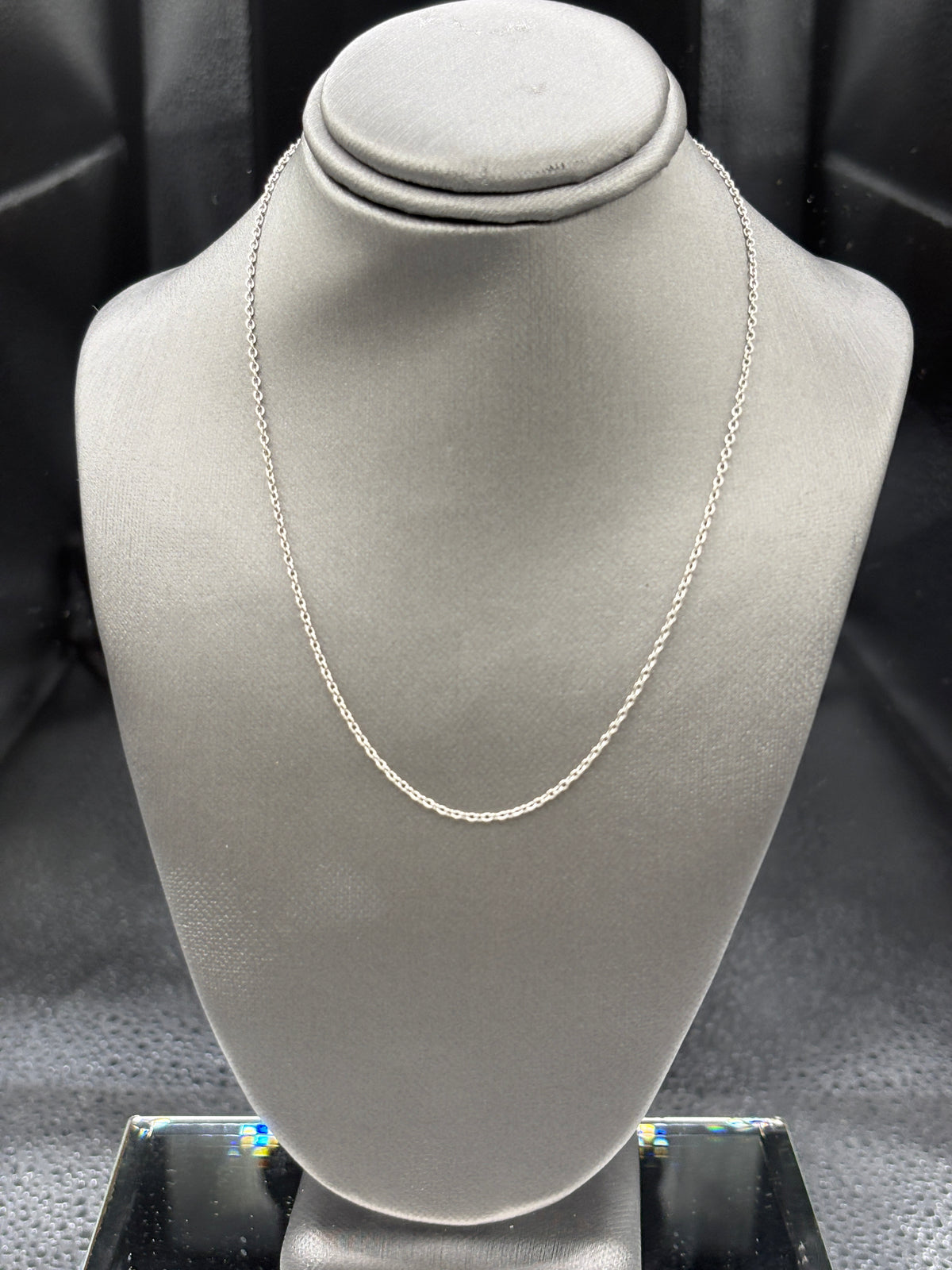 14 Karat White Gold Children’s Round Link Pendant Chain