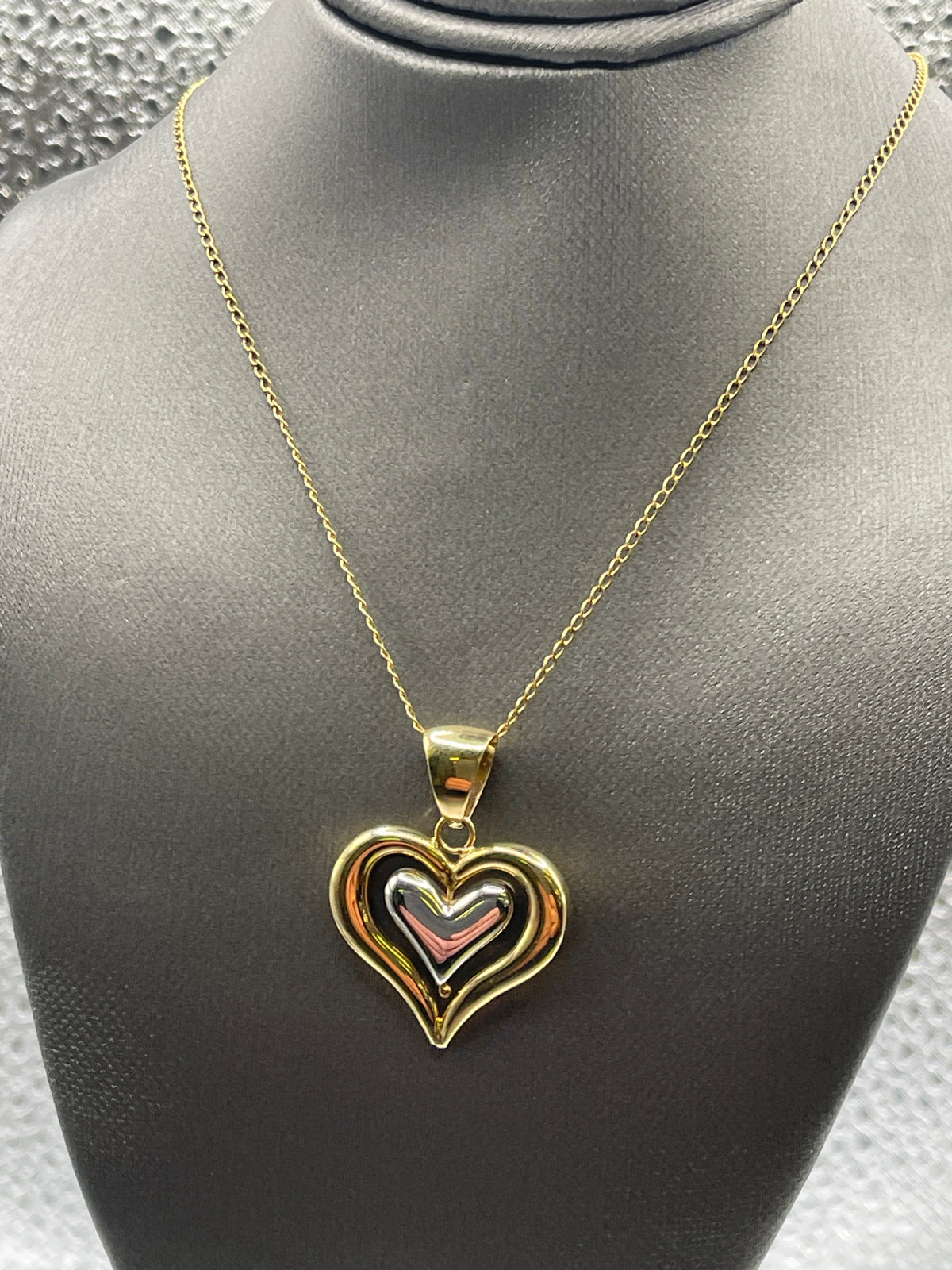 View one of Ladies 14 Karat Solid Yellow and White Gold Heart Pendant