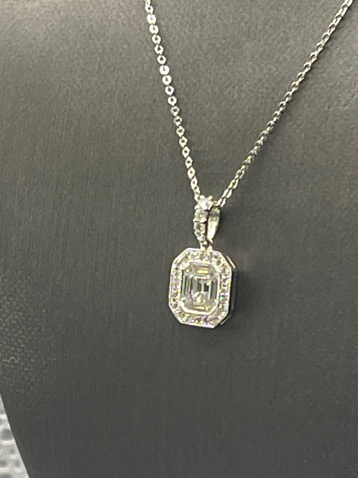 View two of Ladies 18KT White Gold Diamond Pendant Necklace