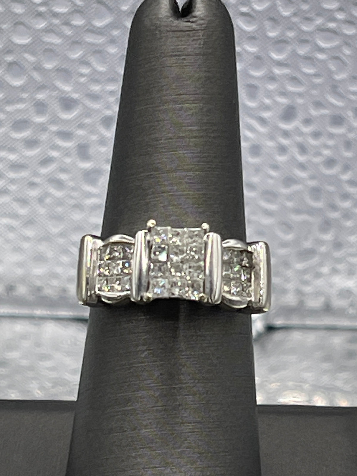14 Karat White Gold 2 Tier Princess Cut Diamond Ring - Philadelphia Gold & Silver Exchange