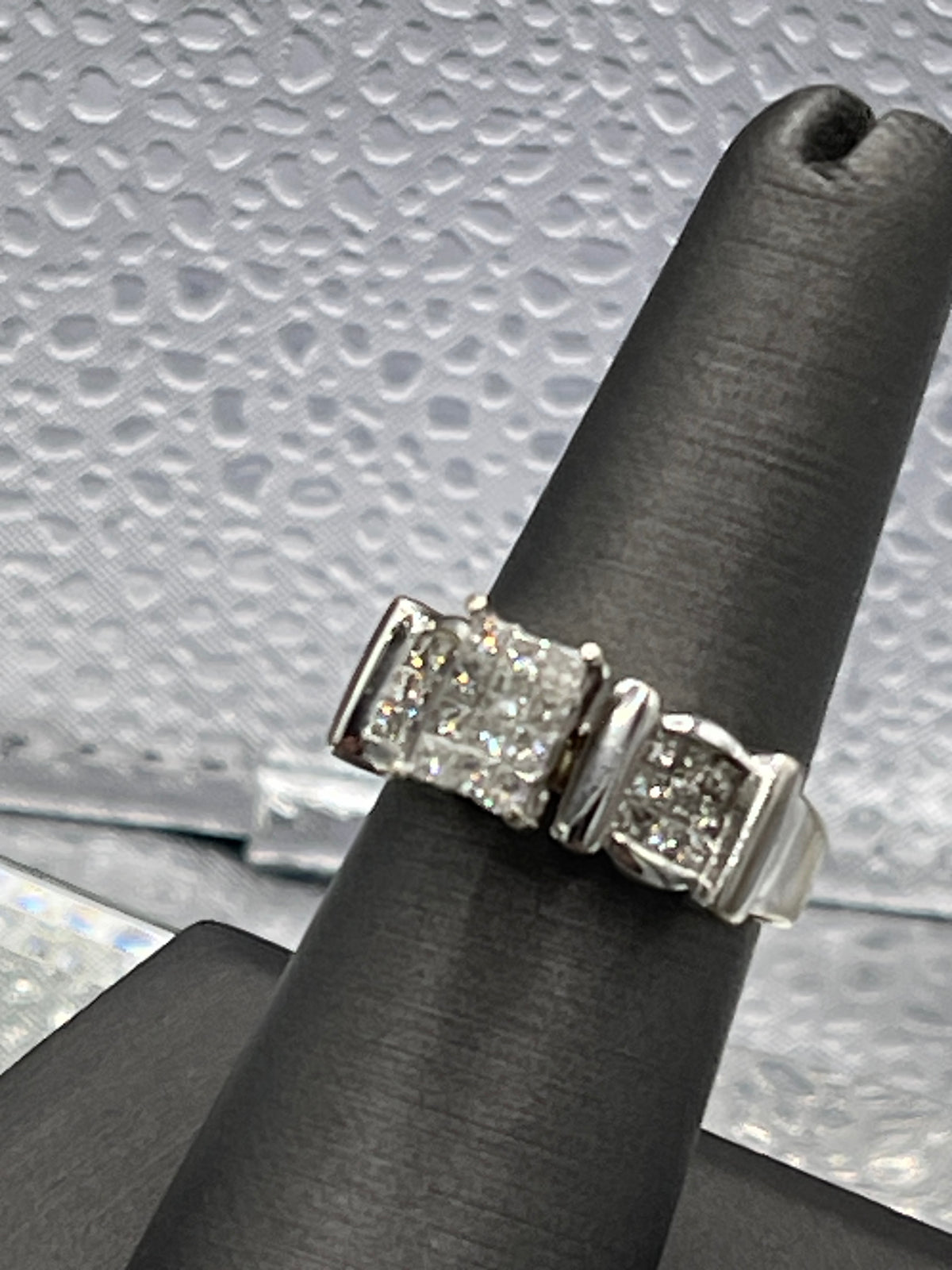 14 Karat White Gold 2 Tier Princess Cut Diamond Ring - Philadelphia Gold & Silver Exchange
