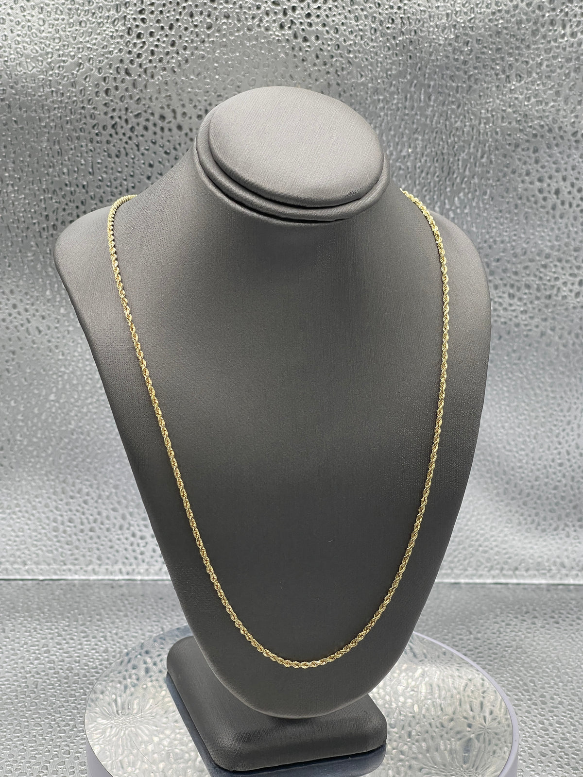 Ladies 14 Karat Solid Yellow Gold Diamond Cut Rope Chain
