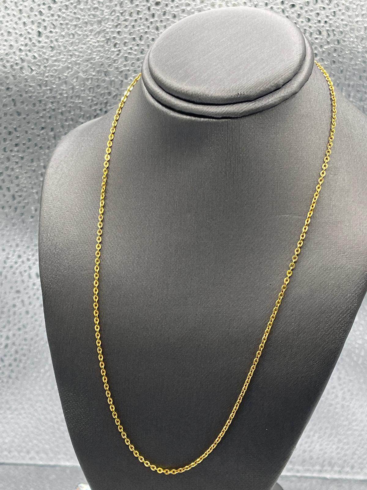 Ladies 14 Karat Solid Yellow Gold Open Rolo Link Chain