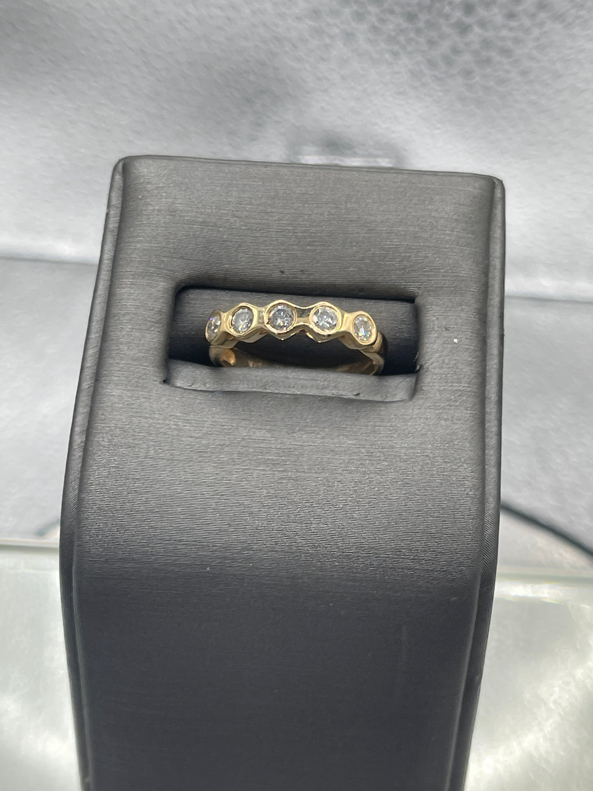 Ladies 14 Karat Solid Yellow Gold Diamond Band