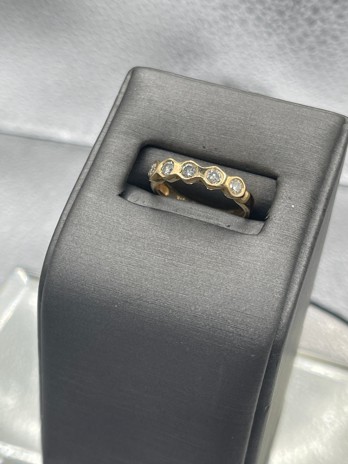 Ladies 14 Karat Solid Yellow Gold Diamond Band