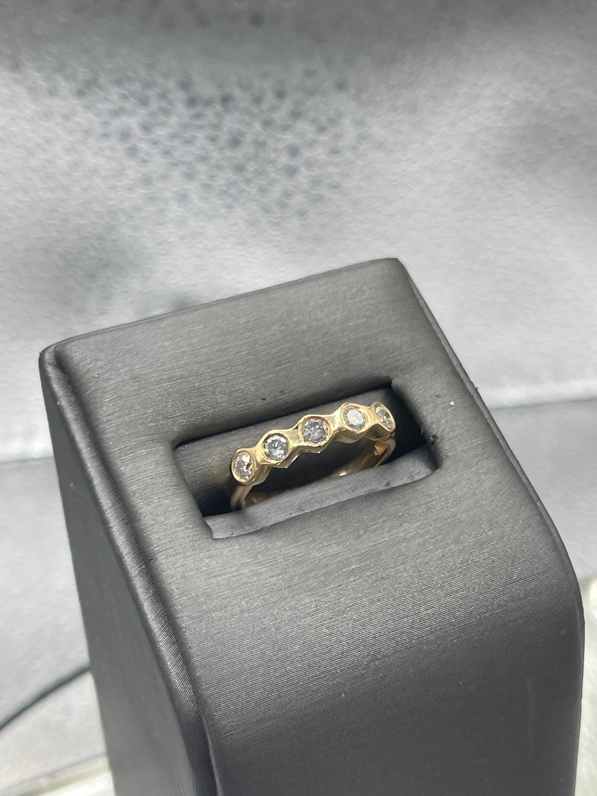 Ladies 14 Karat Solid Yellow Gold Diamond Band