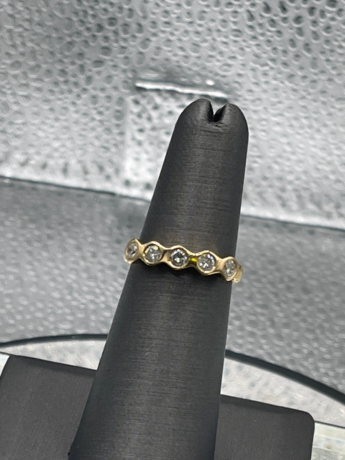 Ladies 14 Karat Solid Yellow Gold Diamond Band