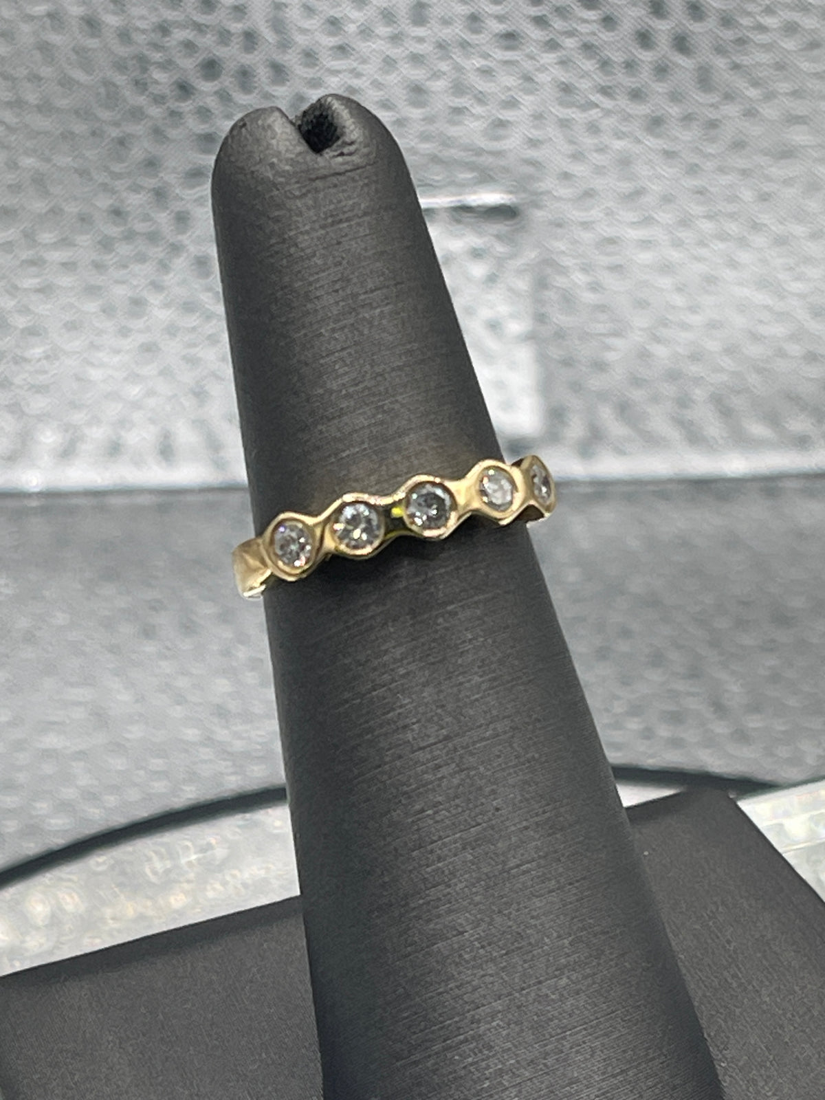 Ladies 14 Karat Solid Yellow Gold Diamond Band