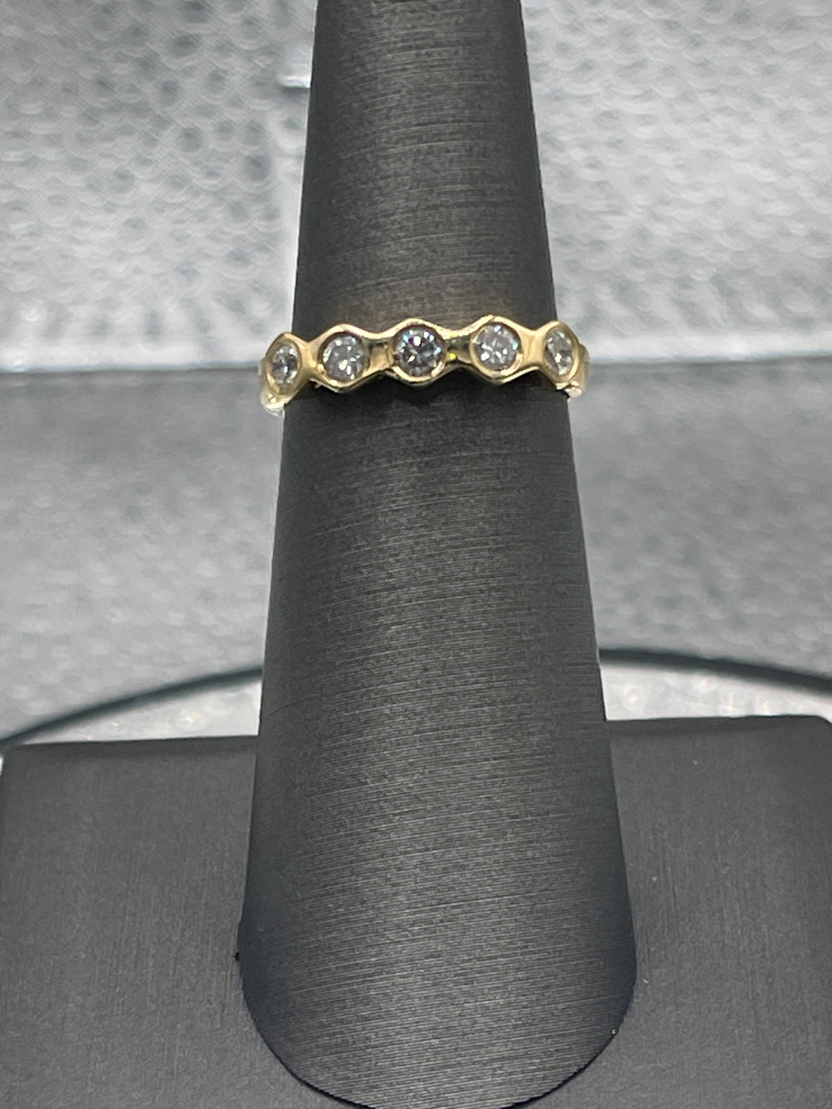 Ladies 14 Karat Solid Yellow Gold Diamond Band