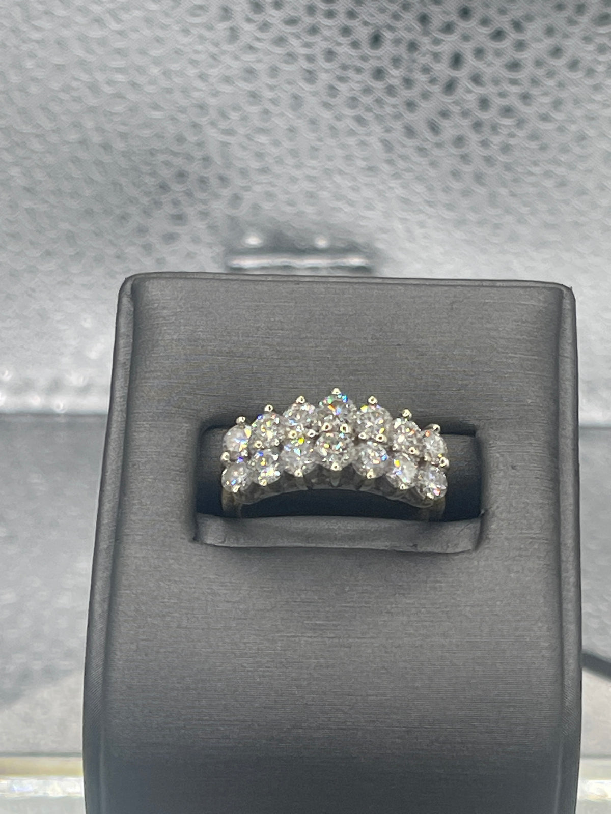 Ladies 14 Karat Solid Yellow Gold Pyramid Shaped Diamond Ring