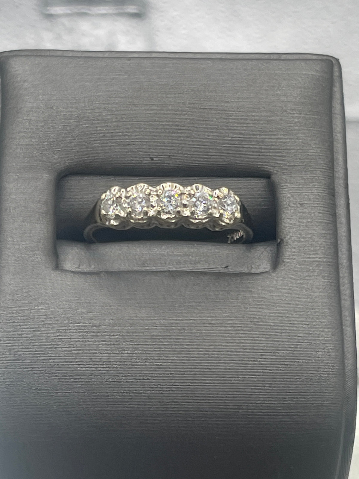 Ladies 14 Karat Solid White Gold Cubic Zirconia Band
