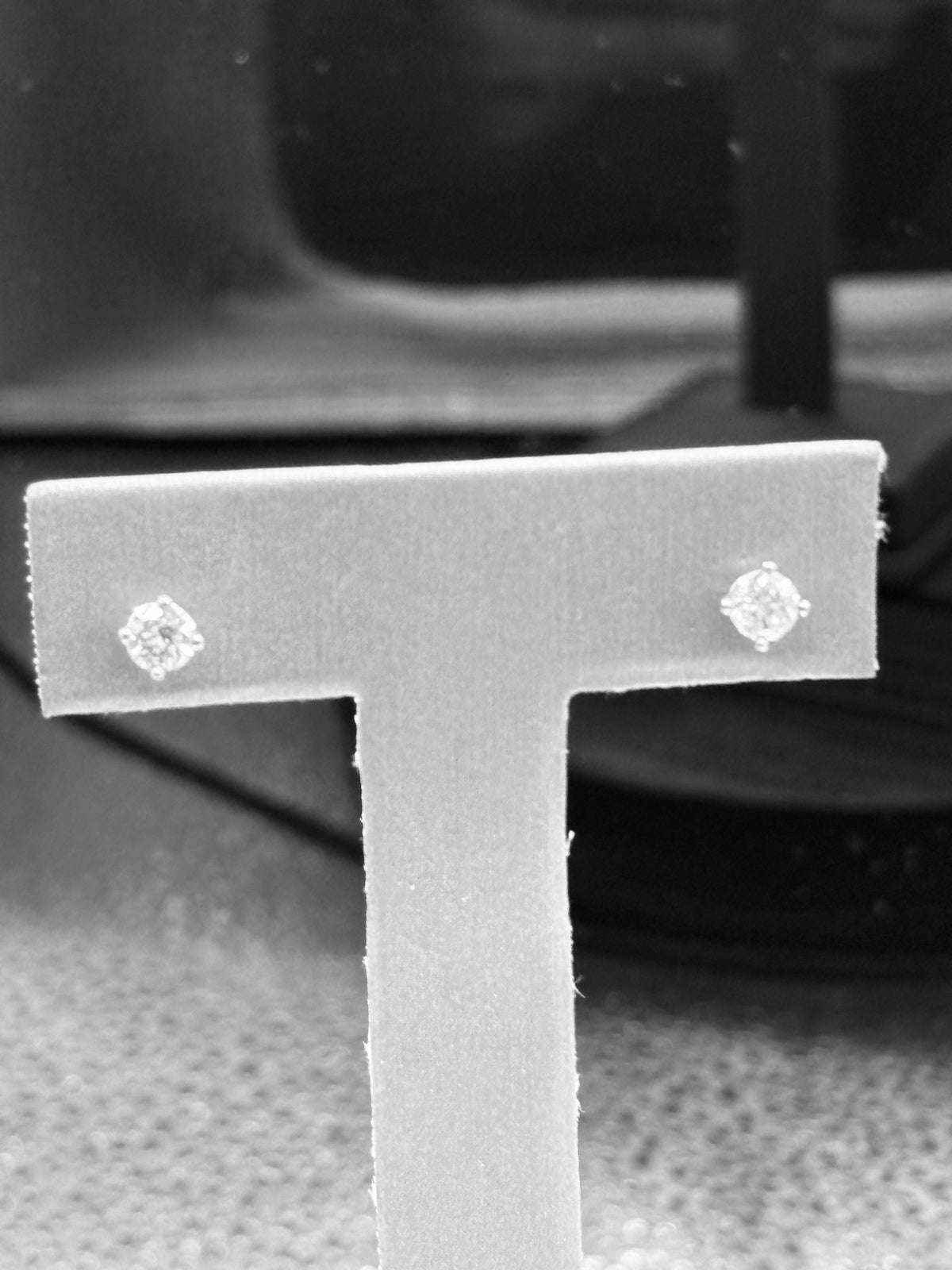 14kt White Gold Ladies martini cup diamond stud screwback earrings-NEW