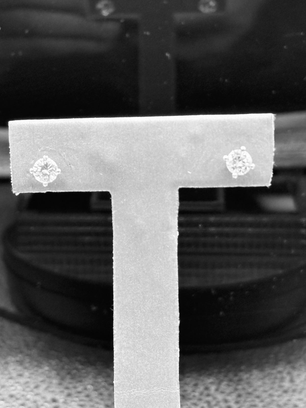 14 Karat White Gold Diamond Stud Screwback Earrings