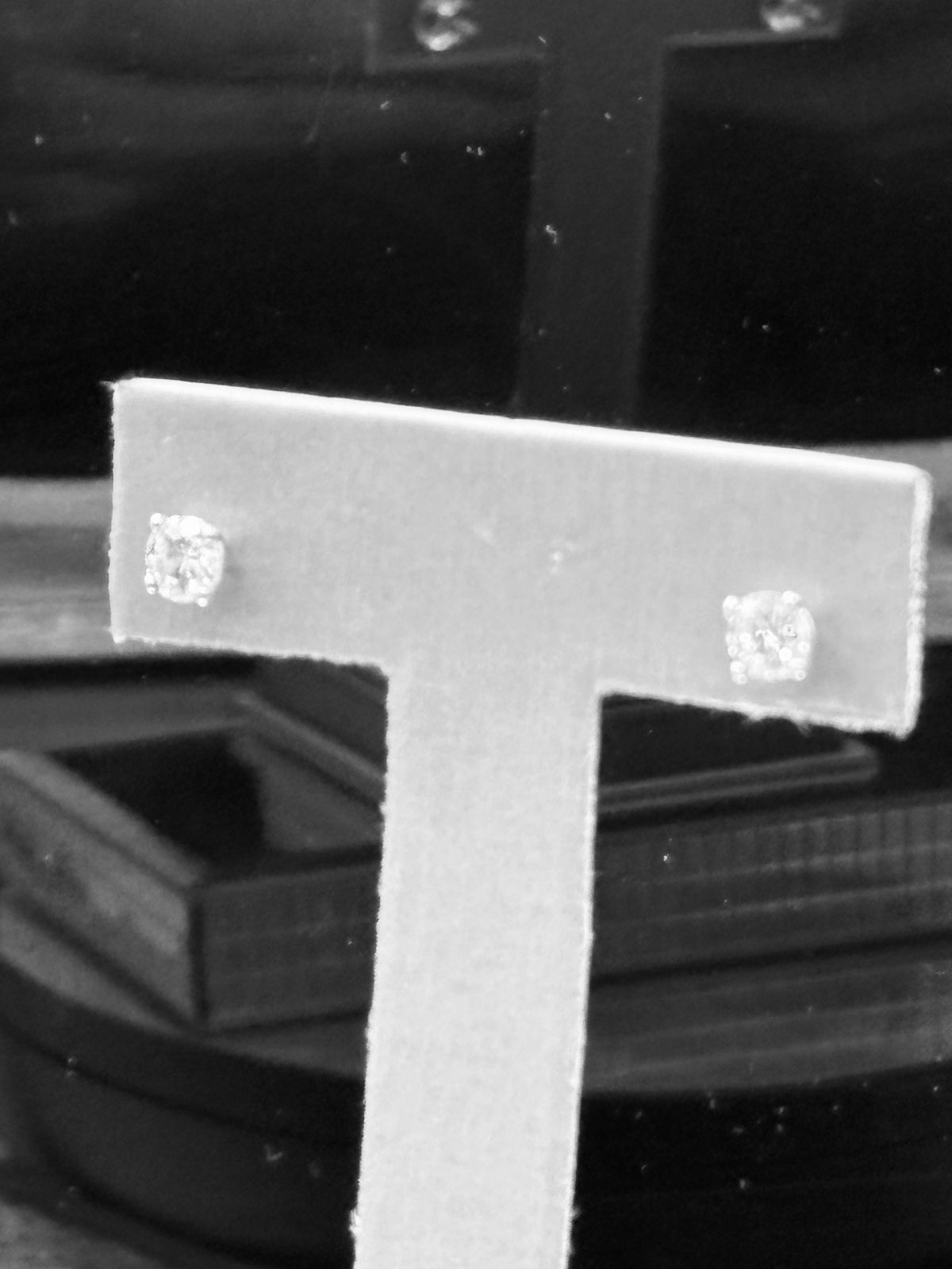 14 Karat White Gold Diamond Stud Screwback Earrings