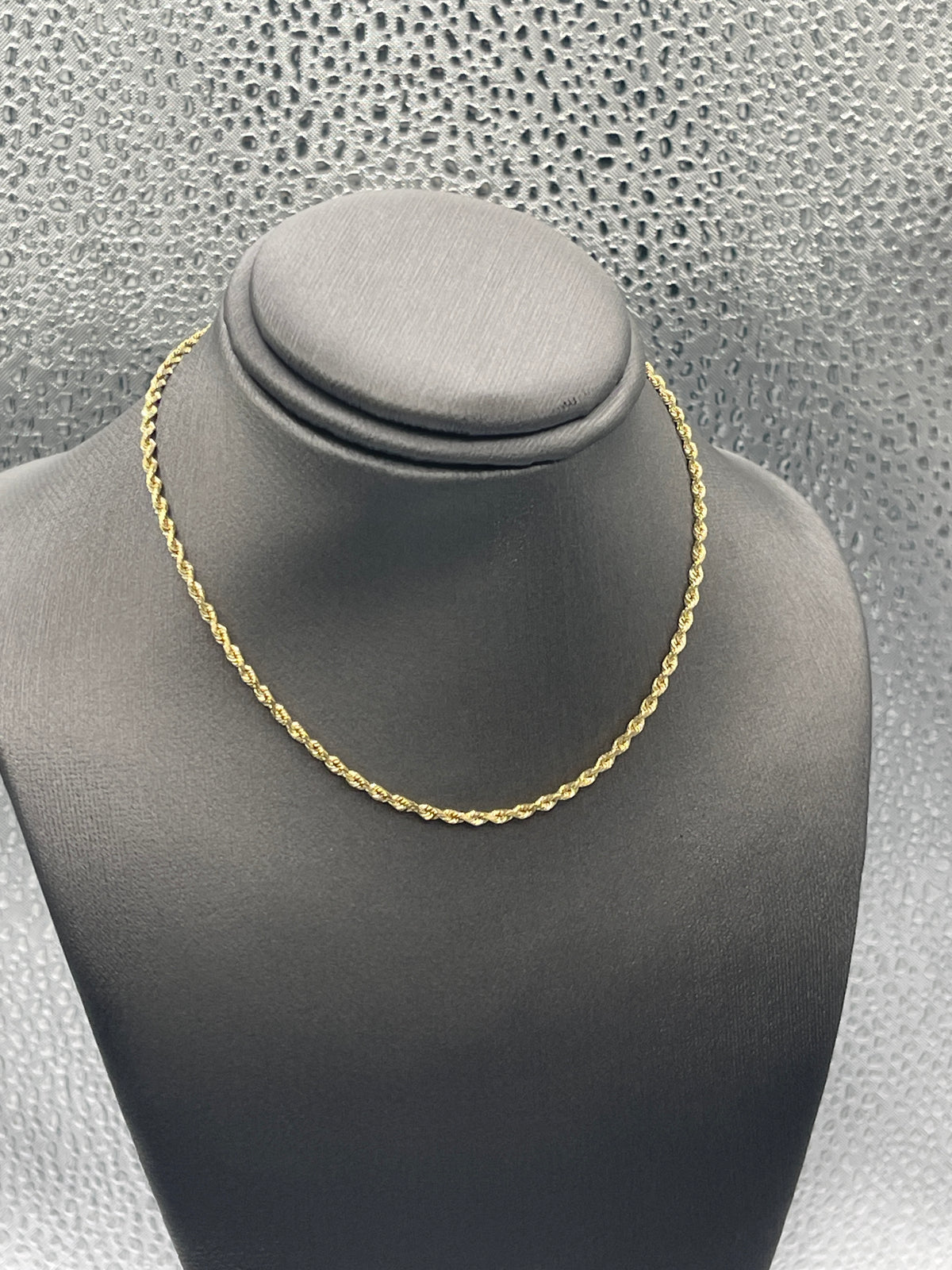 Ladies 14 Karat Yellow Gold Solid Diamond Cut Rope Chain Ankle Bracelet