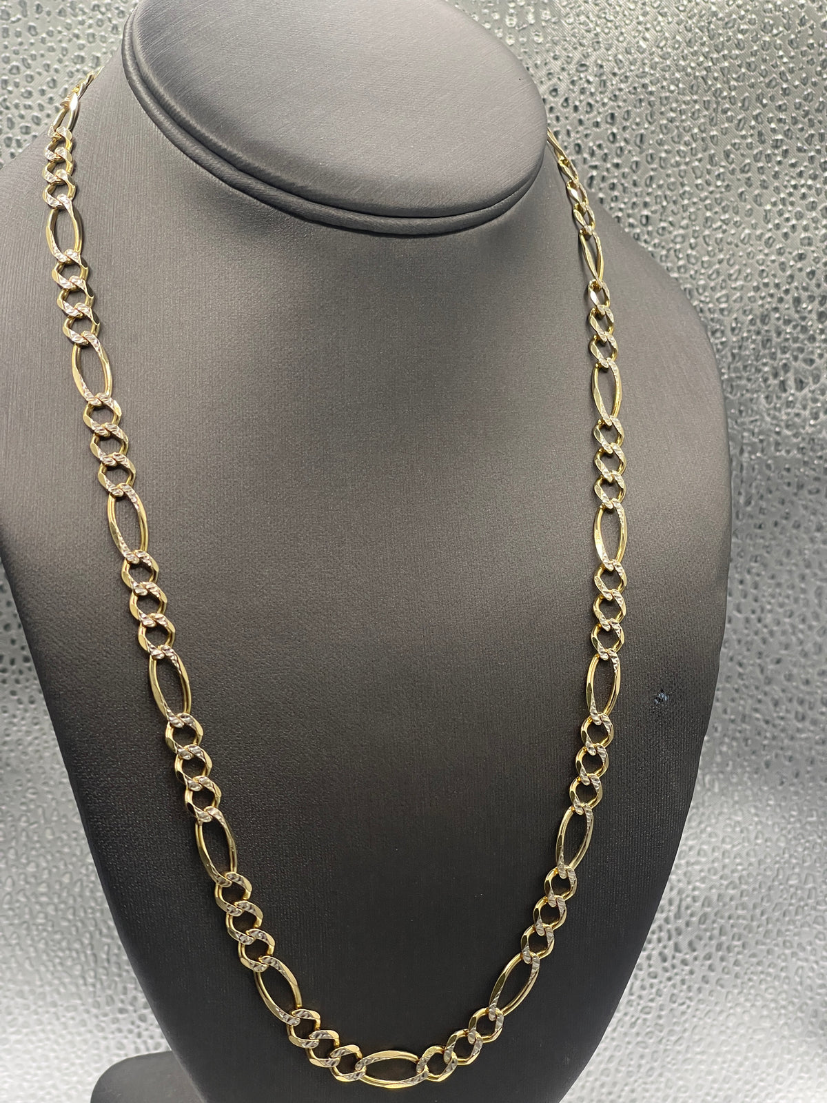 Men’s / Ladies 10 Karat Yellow & White Gold Solid Figero Chain