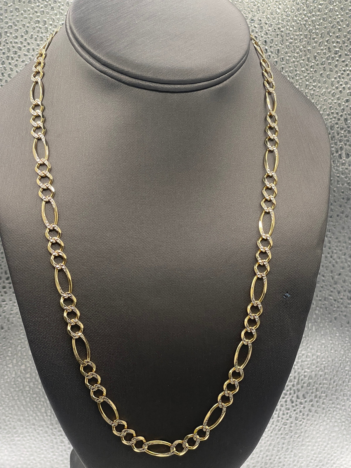 Men’s / Ladies 10 Karat Yellow & White Gold Solid Figero Chain
