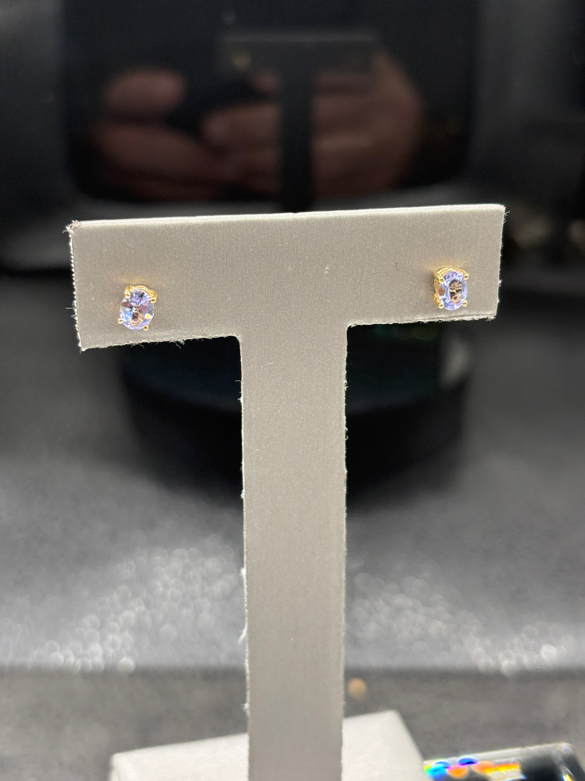 14 Karat Yellow Gold Tanzanite Stud Earrings